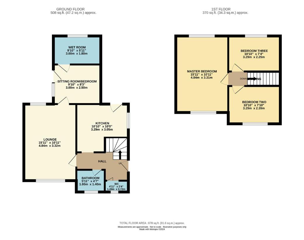 3 bedroom semi-detached house for sale - floorplan