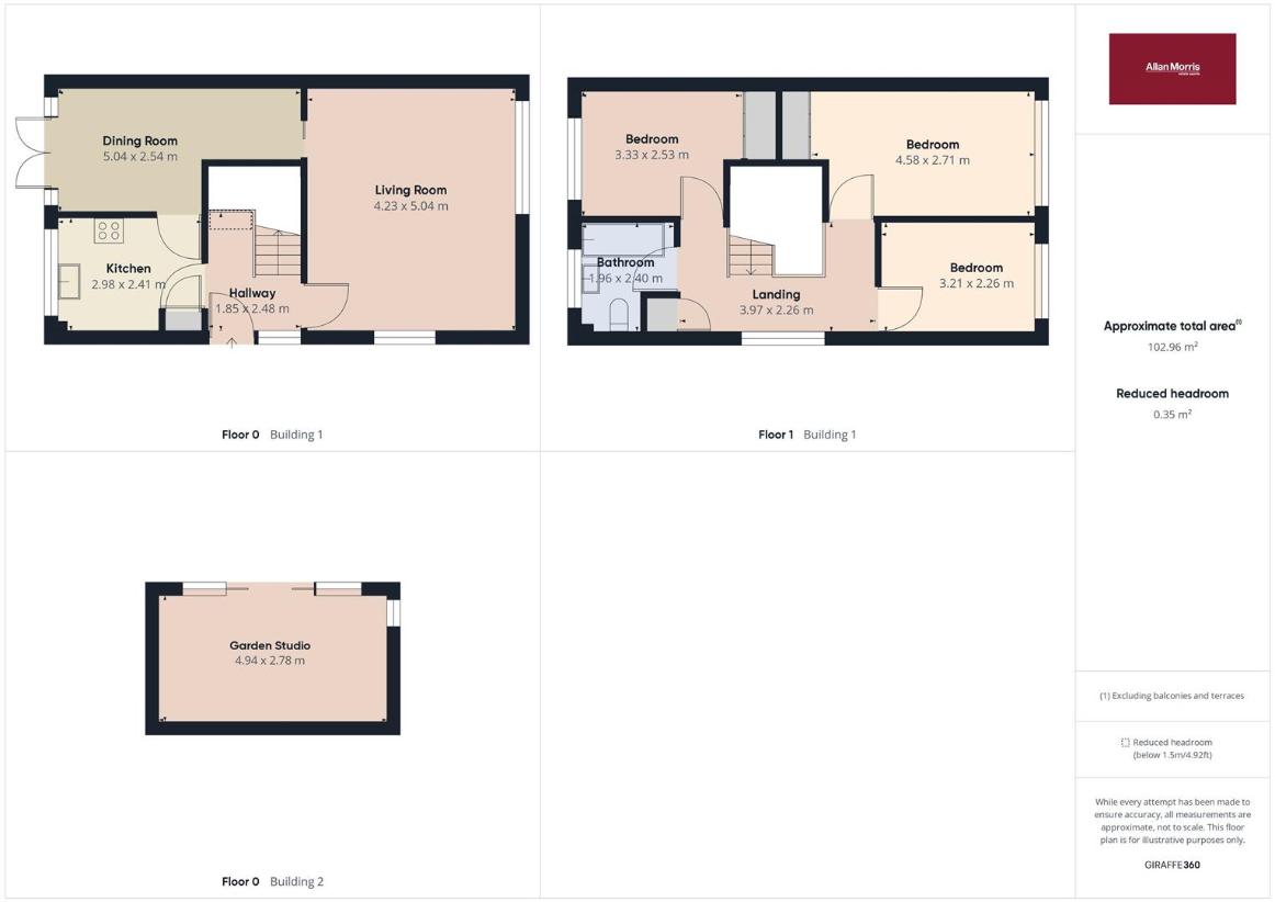 3 bedroom semi-detached house for sale - floorplan