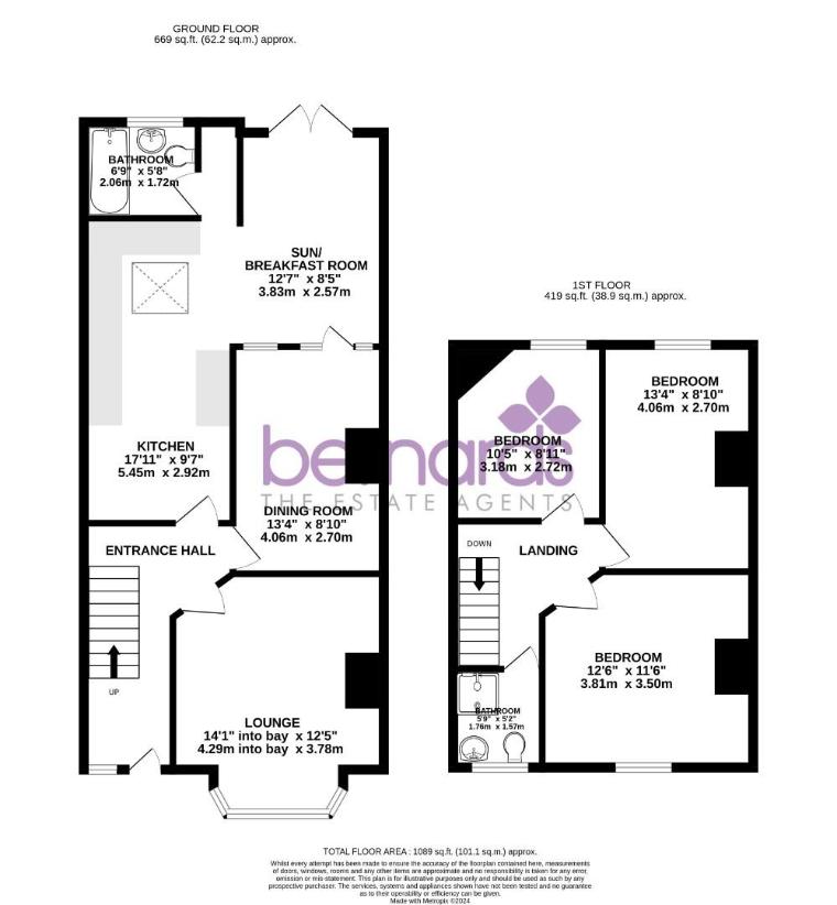 3 bedroom terraced house for sale - floorplan