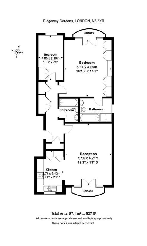 2 bedroom flat for sale - floorplan