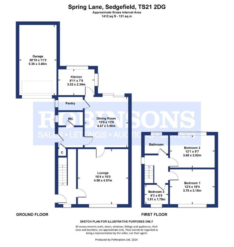 3 bedroom semi-detached house for sale - floorplan