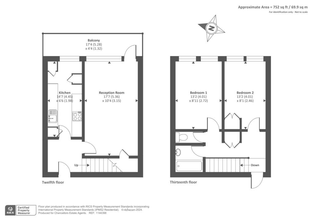 2 bedroom flat for sale - floorplan