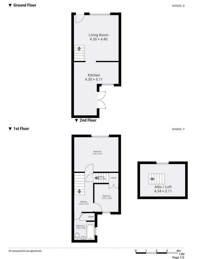 2 bedroom terraced house for sale - floorplan