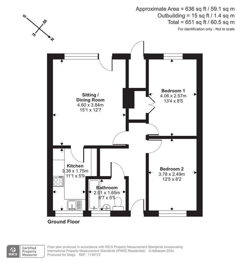 2 bedroom bungalow for sale - floorplan