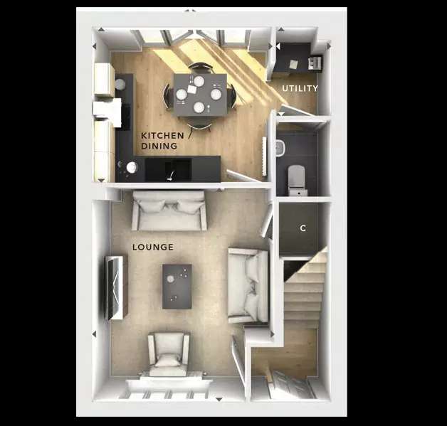 2 bedroom semi-detached house for sale - floorplan