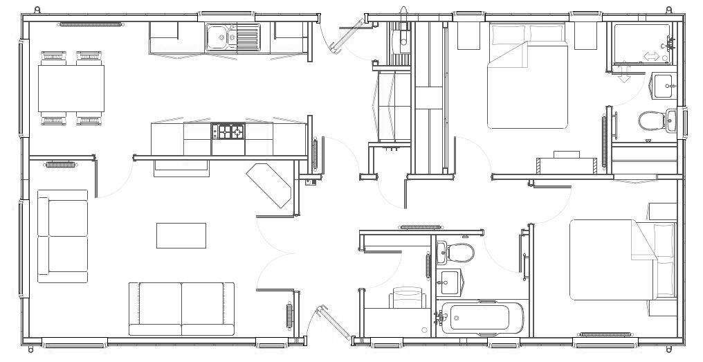 2 bedroom park home for sale - floorplan