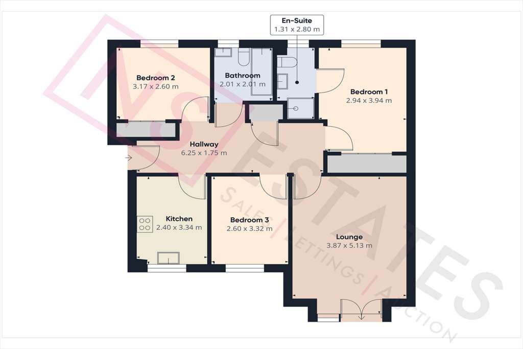 3 bedroom flat for sale - floorplan