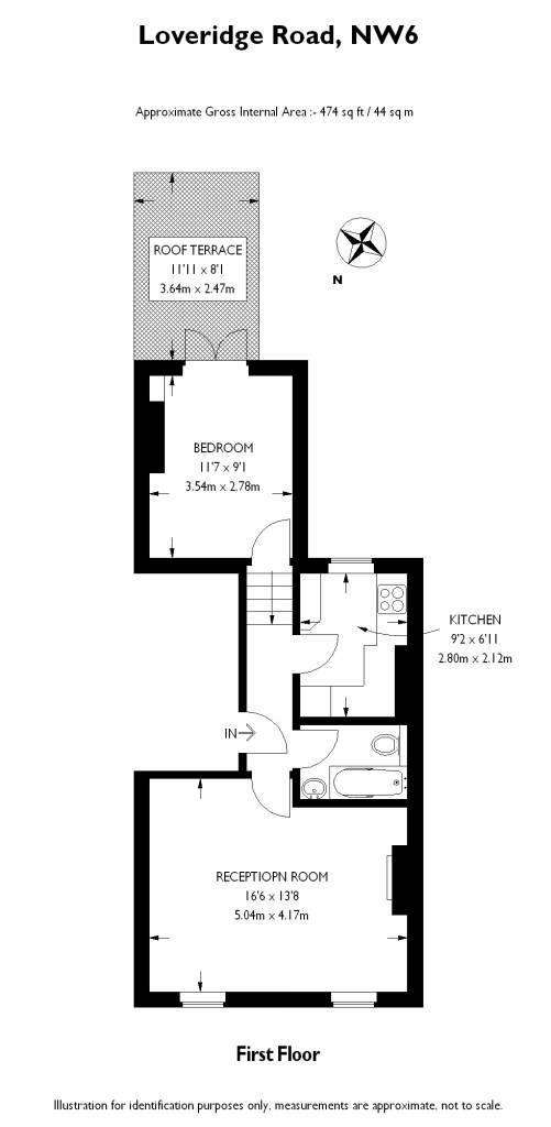 1 bedroom flat to rent - floorplan