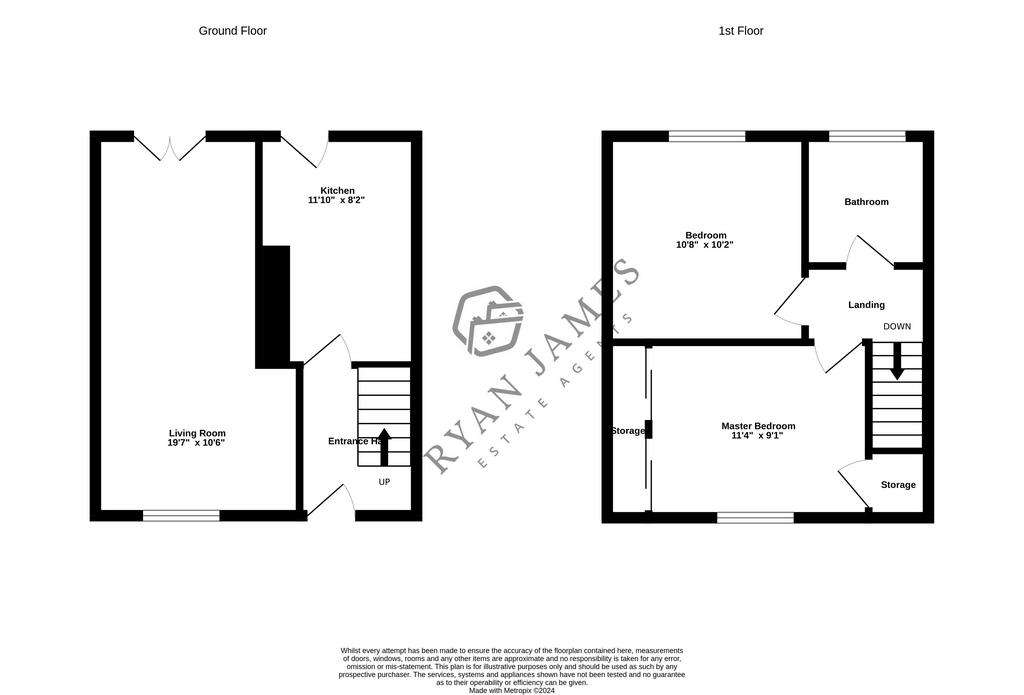 2 bedroom semi-detached house for sale - floorplan