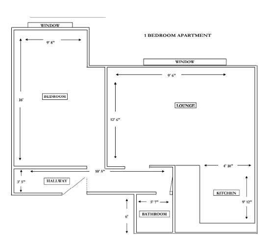 1 bedroom flat to rent - floorplan