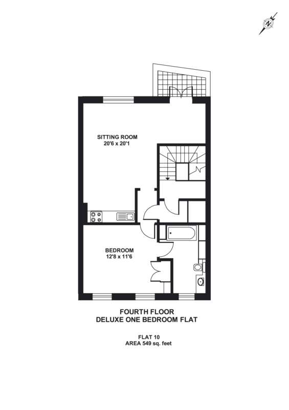 1 bedroom flat to rent - floorplan