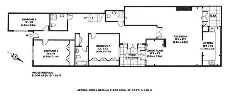 3 bedroom flat to rent - floorplan