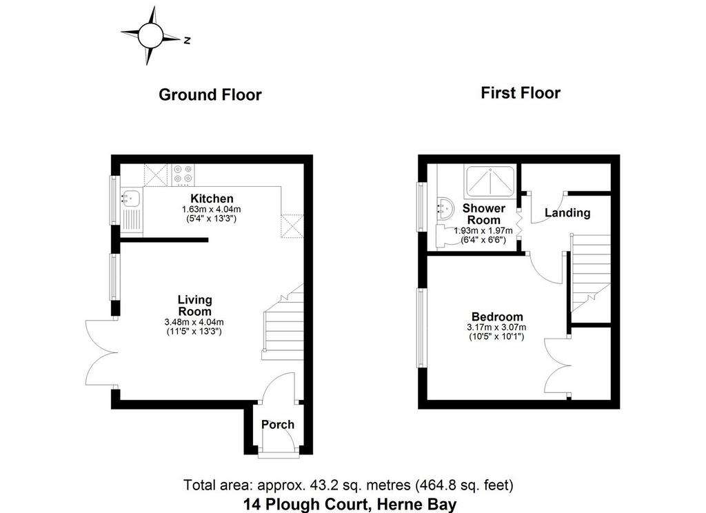 1 bedroom end of terrace house for sale - floorplan