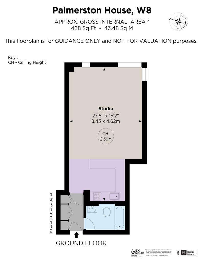 Studio flat for sale - floorplan