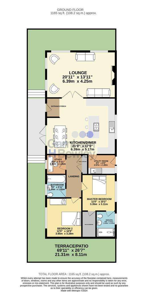 2 bedroom park home for sale - floorplan