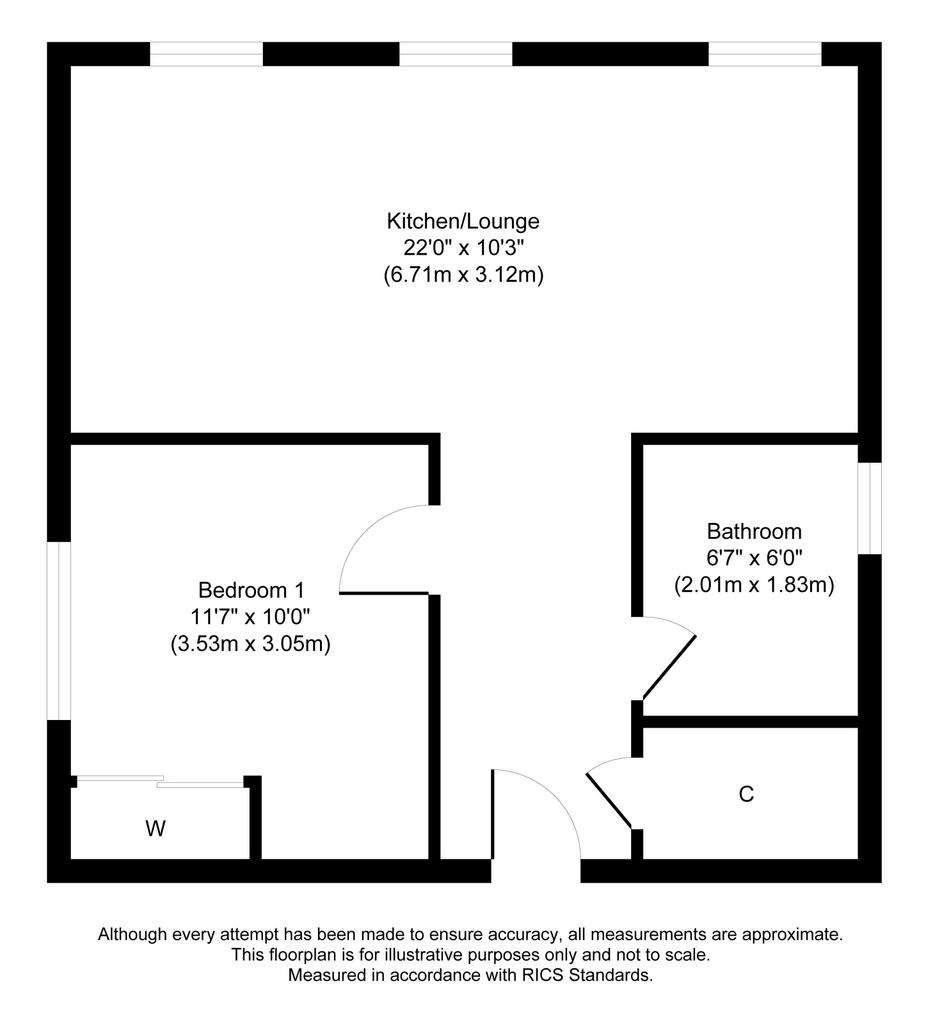 1 bedroom flat for sale - floorplan