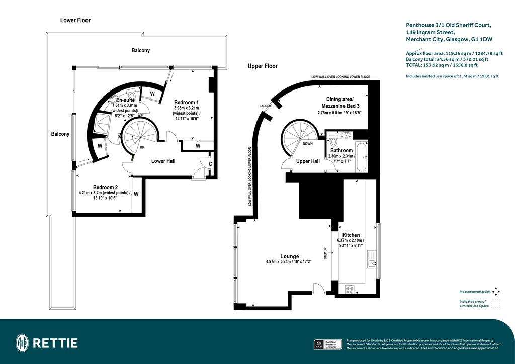 2 bedroom penthouse apartment for sale - floorplan