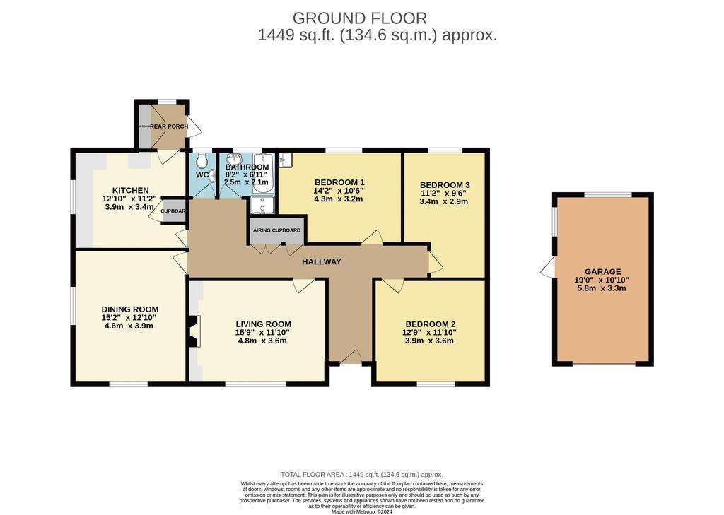 3 bedroom detached bungalow for sale - floorplan