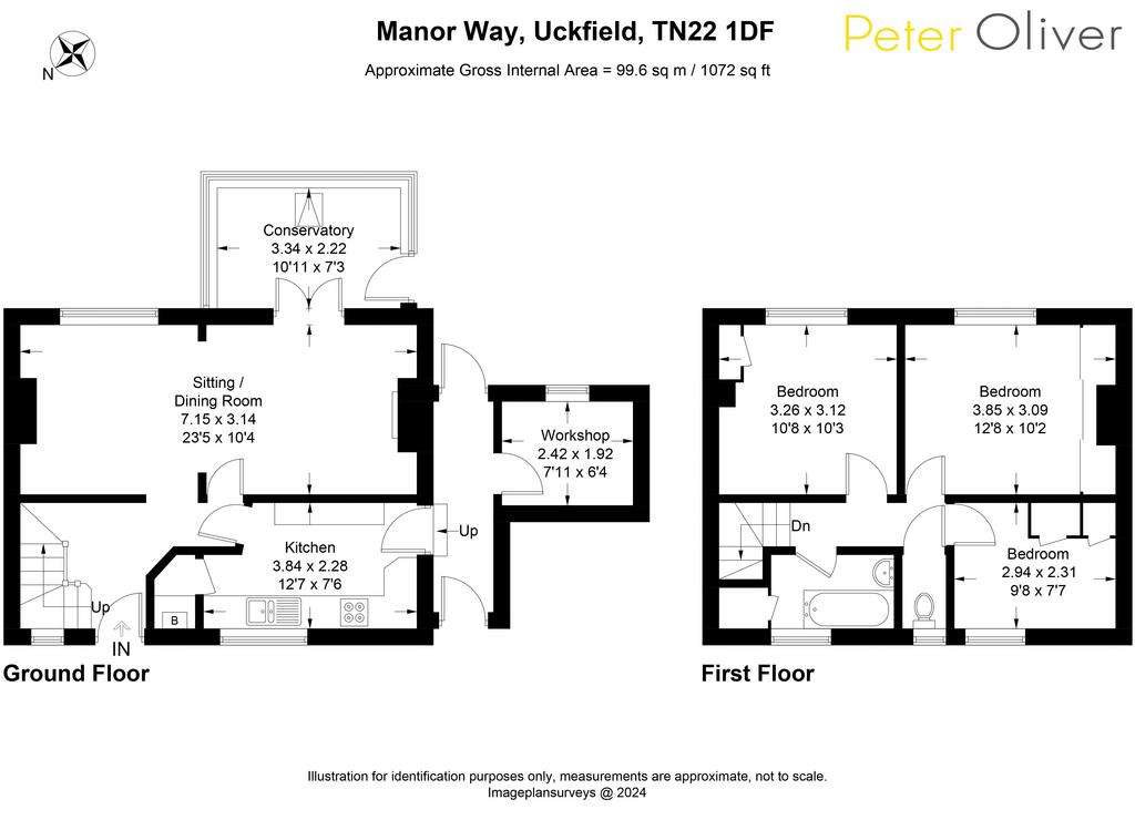 3 bedroom semi-detached house for sale - floorplan