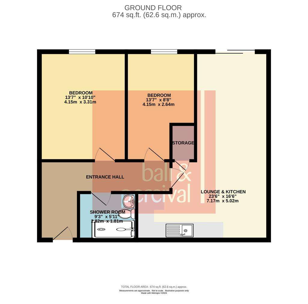 2 bedroom flat for sale - floorplan