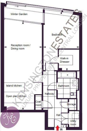 1 bedroom flat to rent - floorplan