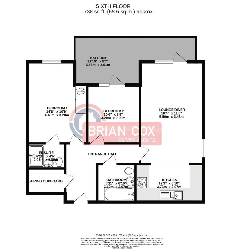 2 bedroom flat for sale - floorplan