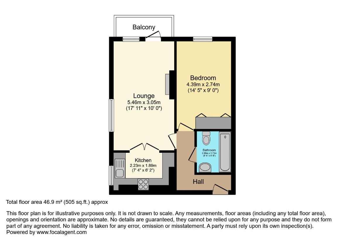 1 bedroom flat for sale - floorplan