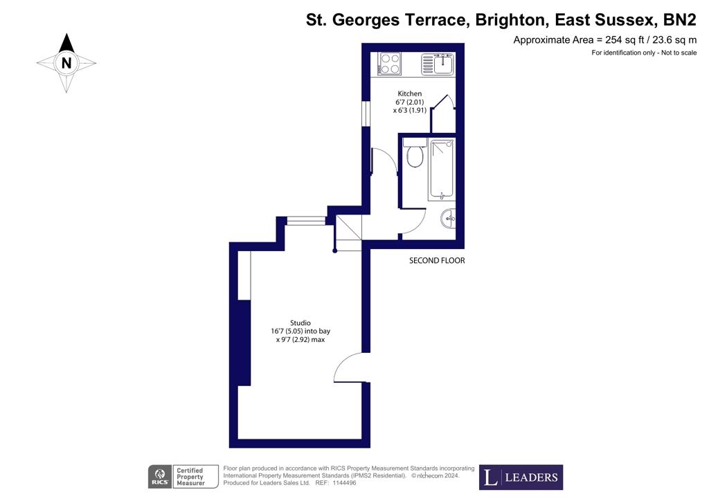 Studio flat for sale - floorplan