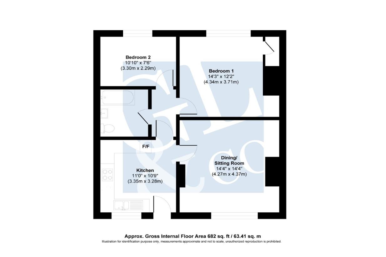 2 bedroom flat for sale - floorplan