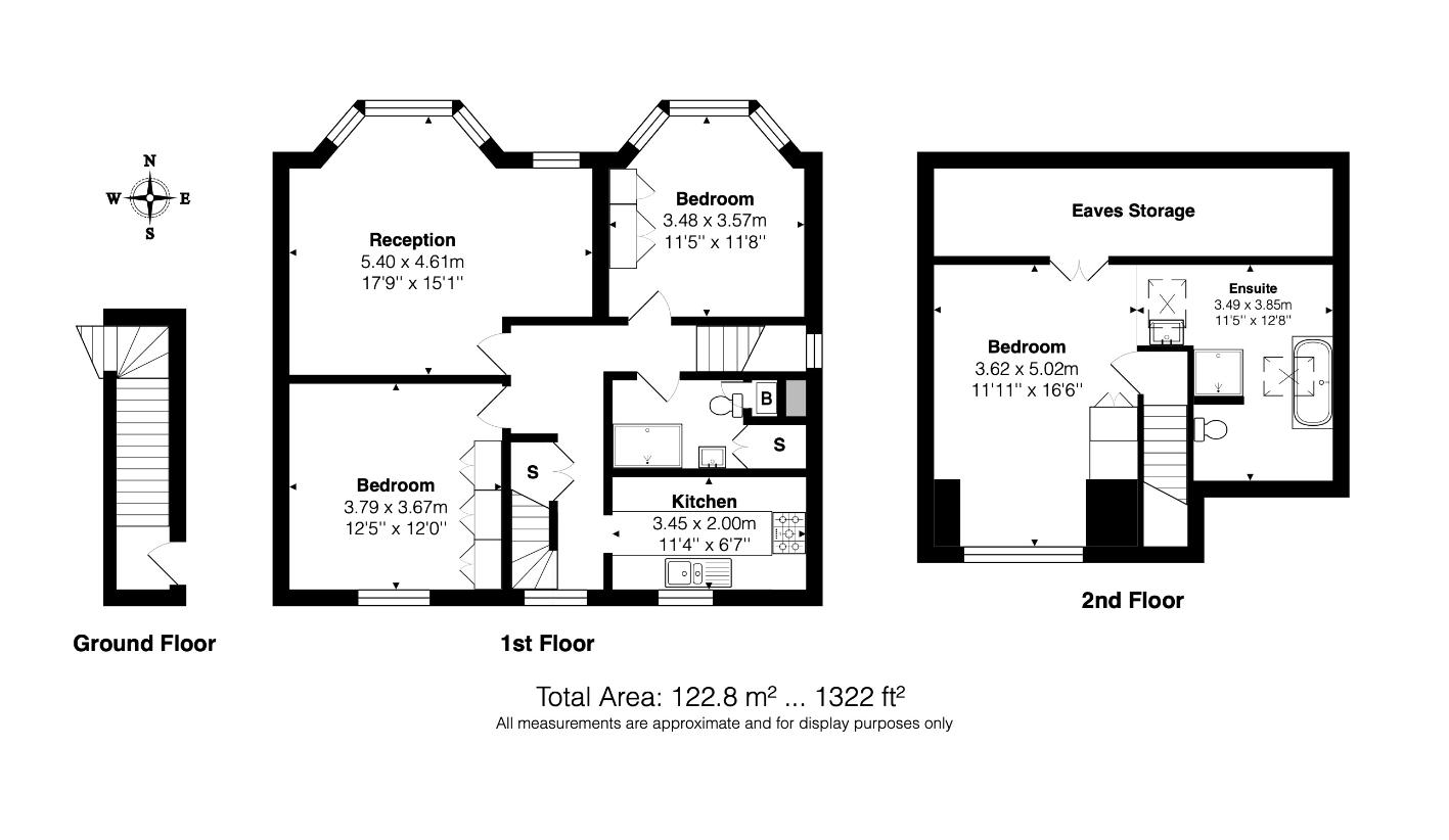 3 bedroom flat for sale - floorplan