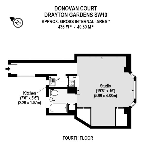 Studio flat for sale - floorplan