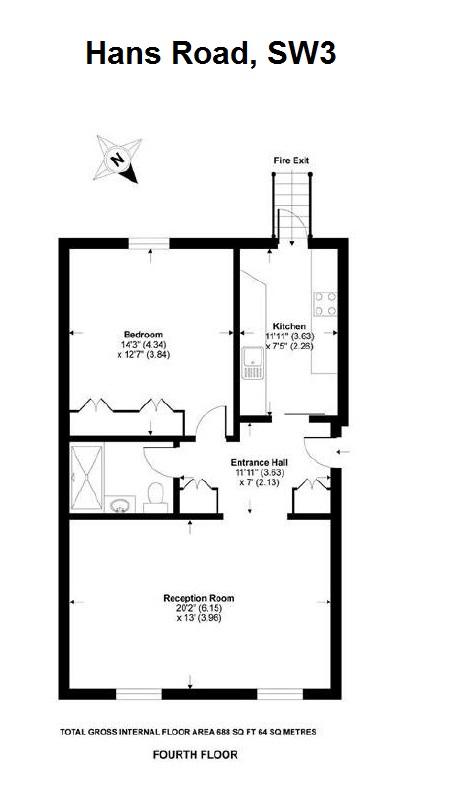 1 bedroom flat for sale - floorplan