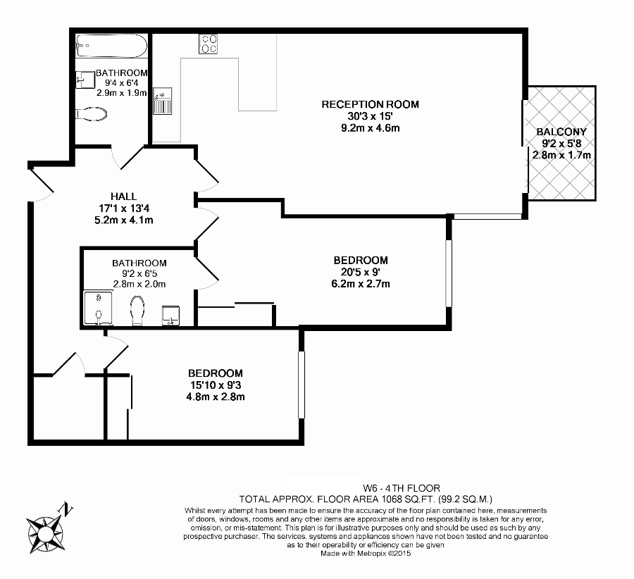 2 bedroom flat for sale - floorplan