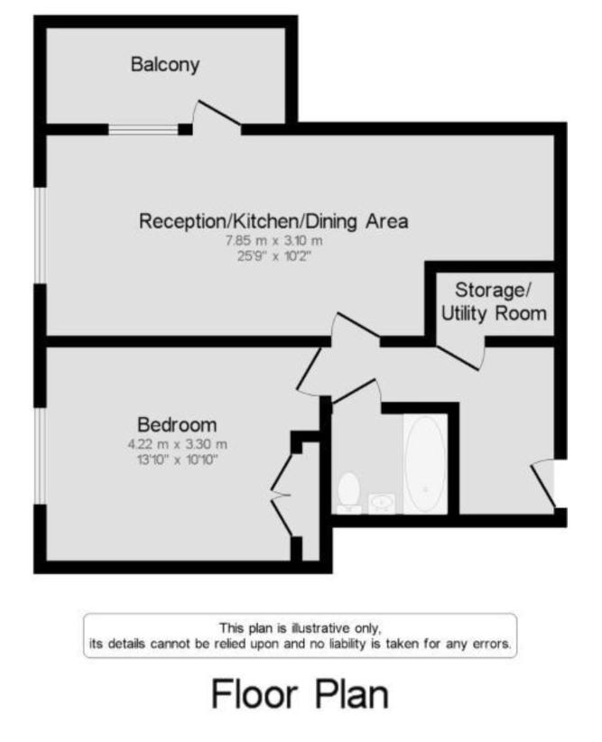 1 bedroom flat for sale - floorplan