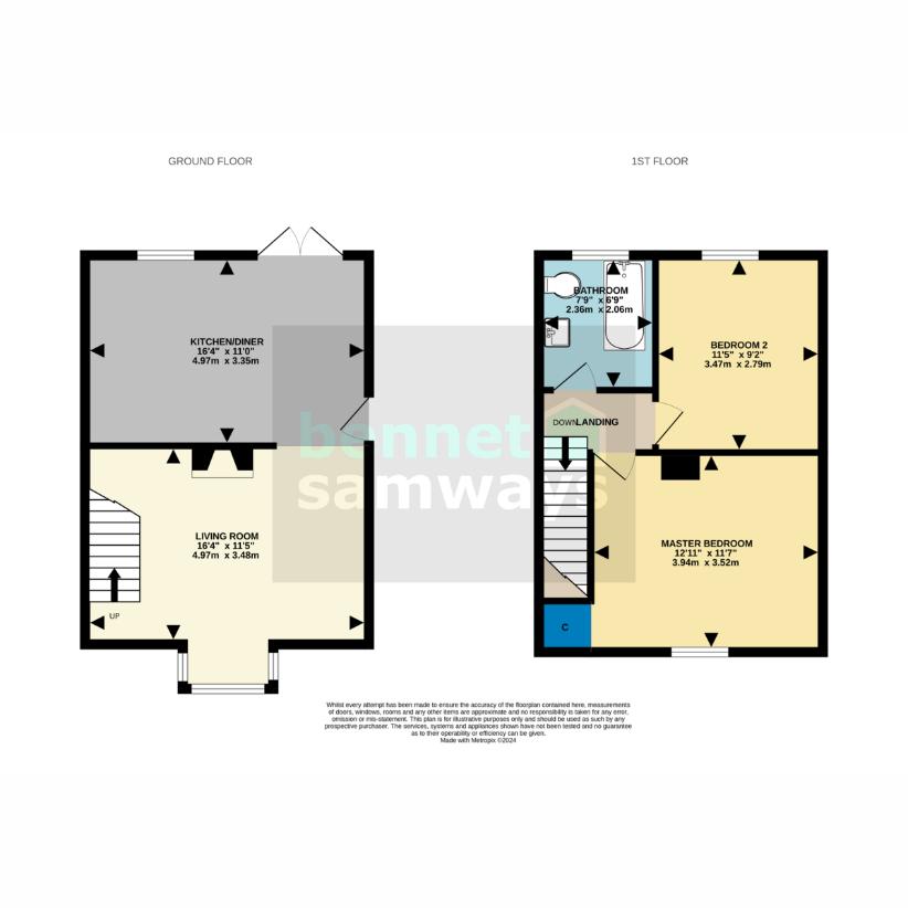 2 bedroom semi-detached house for sale - floorplan