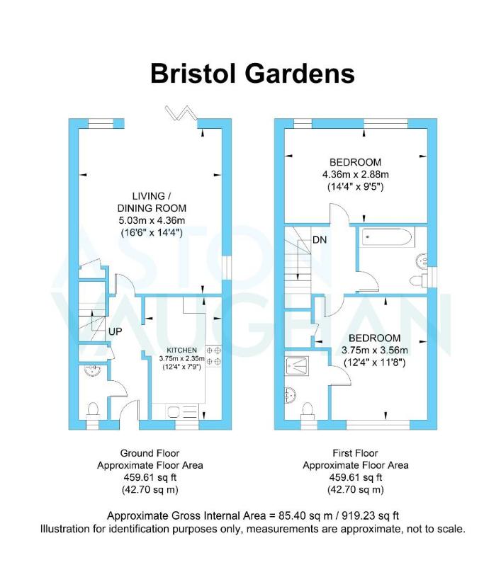 2 bedroom semi-detached house for sale - floorplan