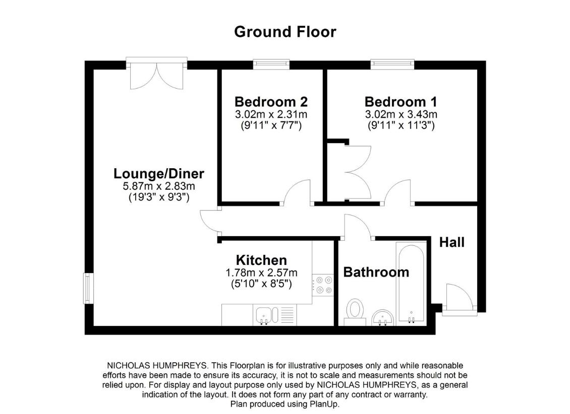 2 bedroom flat for sale - floorplan