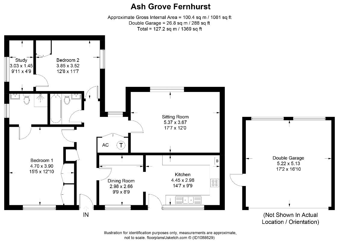 2 bedroom bungalow for sale - floorplan