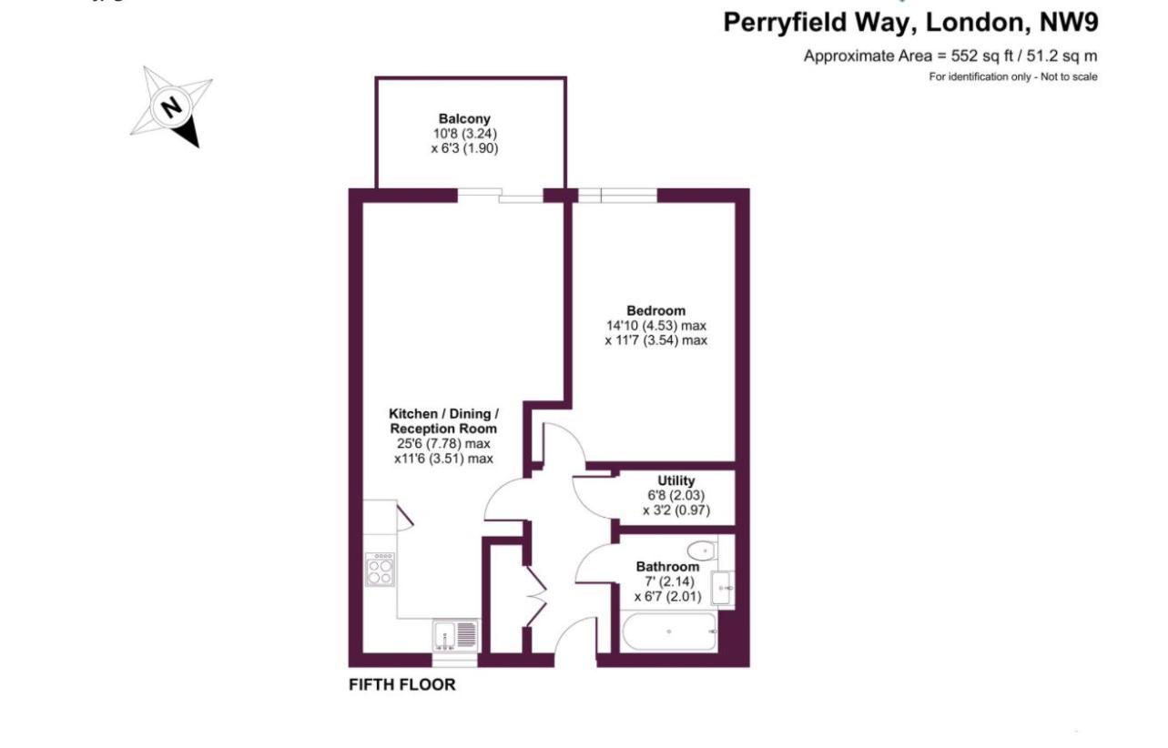 1 bedroom flat for sale - floorplan