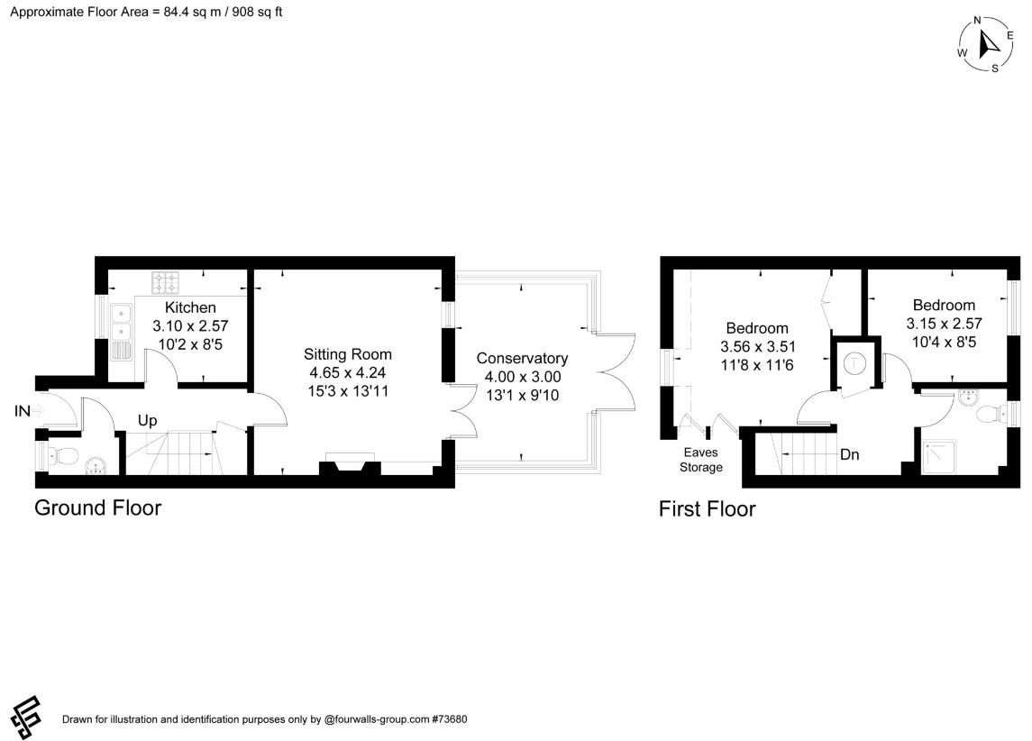 2 bedroom terraced house for sale - floorplan