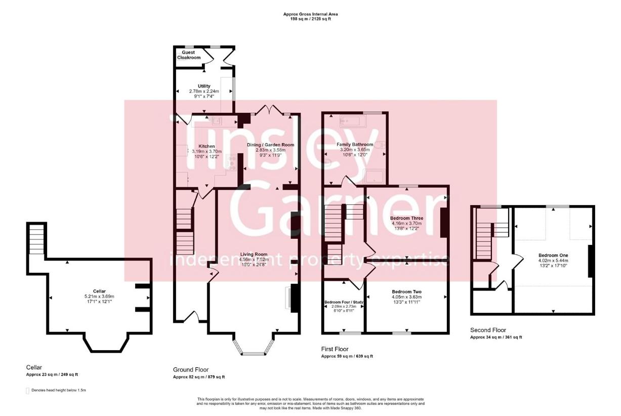 4 bedroom town house for sale - floorplan