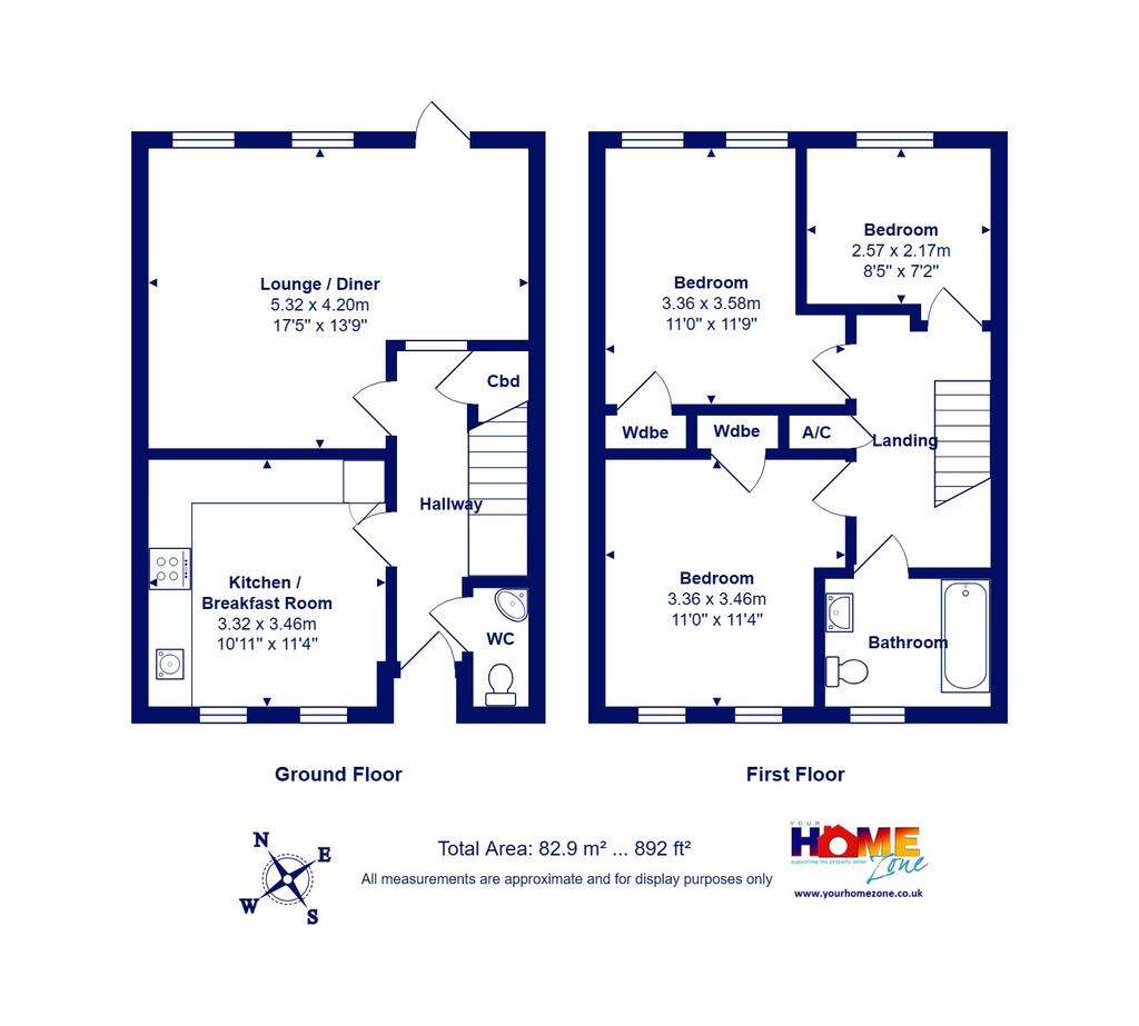 3 bedroom terraced house for sale - floorplan