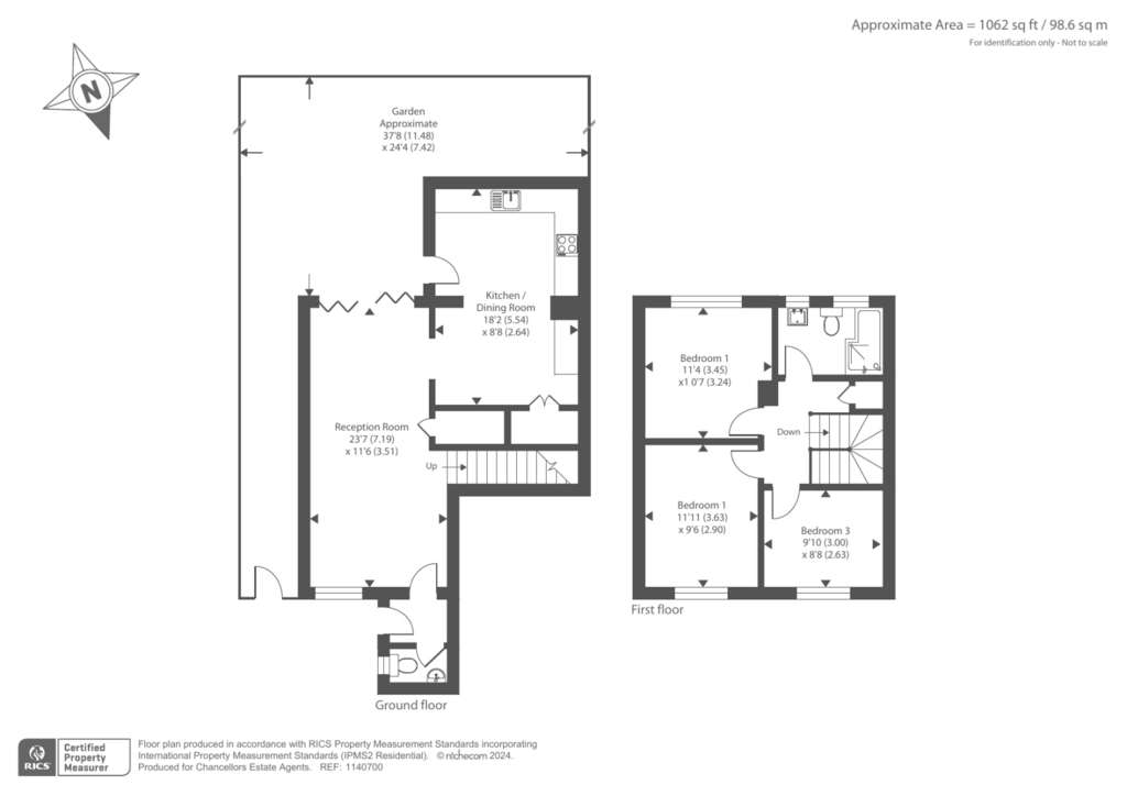 3 bedroom semi-detached house for sale - floorplan