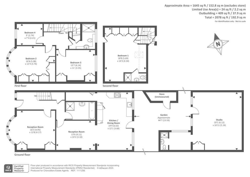 4 bedroom terraced house for sale - floorplan