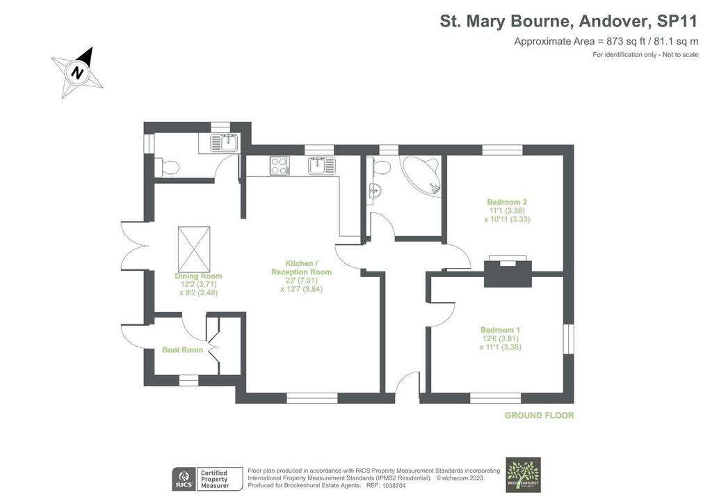 2 bedroom detached bungalow for sale - floorplan