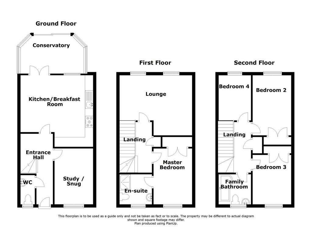 4 bedroom town house for sale - floorplan