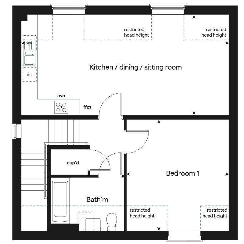 1 bedroom maisonette for sale - floorplan