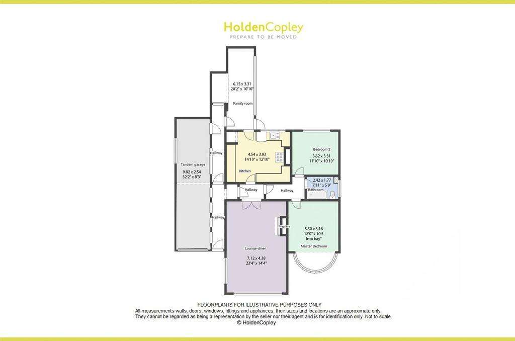 2 bedroom detached bungalow for sale - floorplan