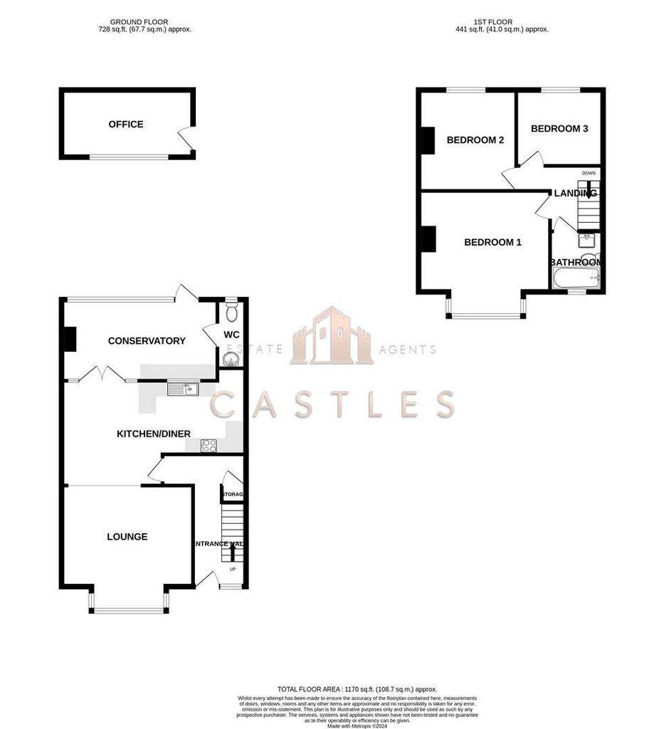 3 bedroom terraced house for sale - floorplan