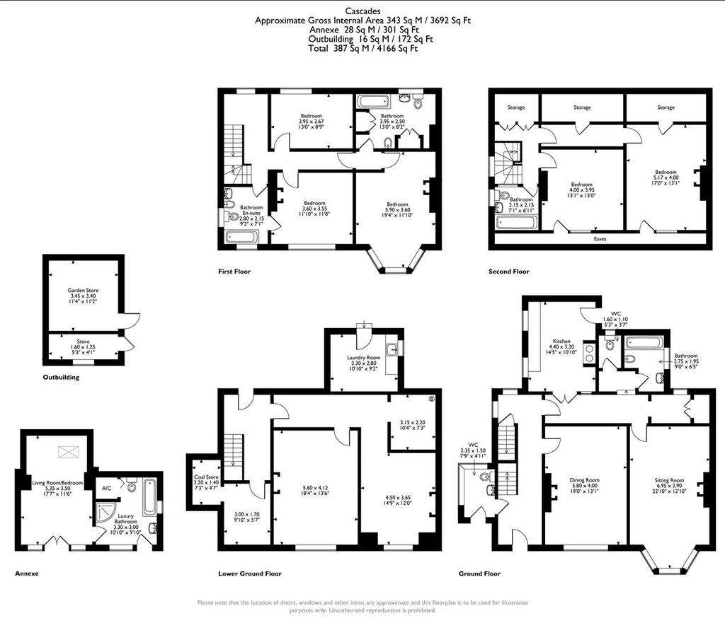 6 bedroom semi-detached house for sale - floorplan